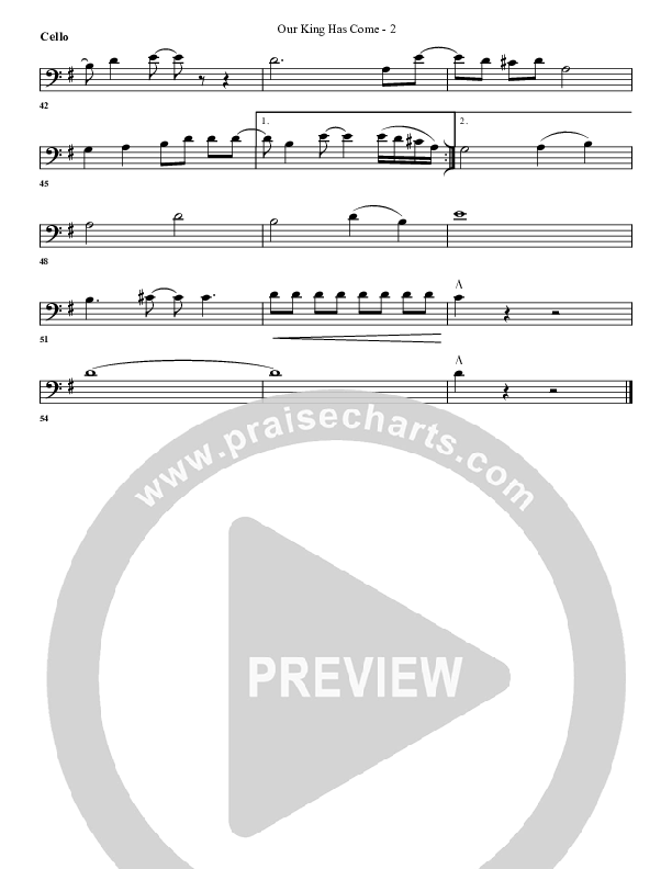 Our King Has Come Cello (G3 Worship)