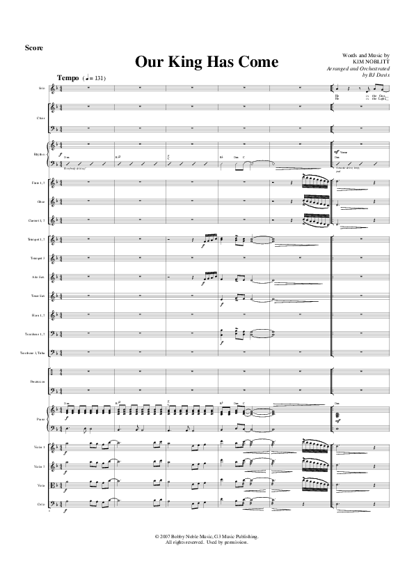 Our King Has Come Orchestration (G3 Worship)