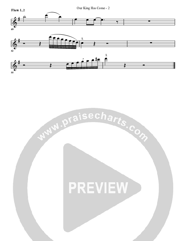 Our King Has Come Flute 1/2 (G3 Worship)