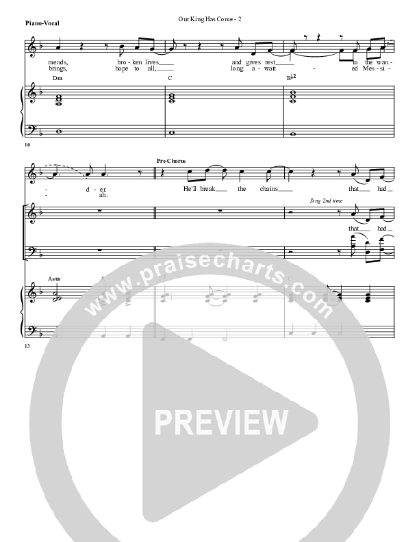 Our King Has Come Lead & Piano (G3 Worship)