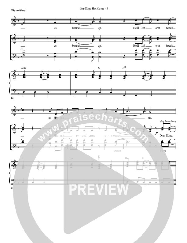 Our King Has Come Lead & Piano (G3 Worship)