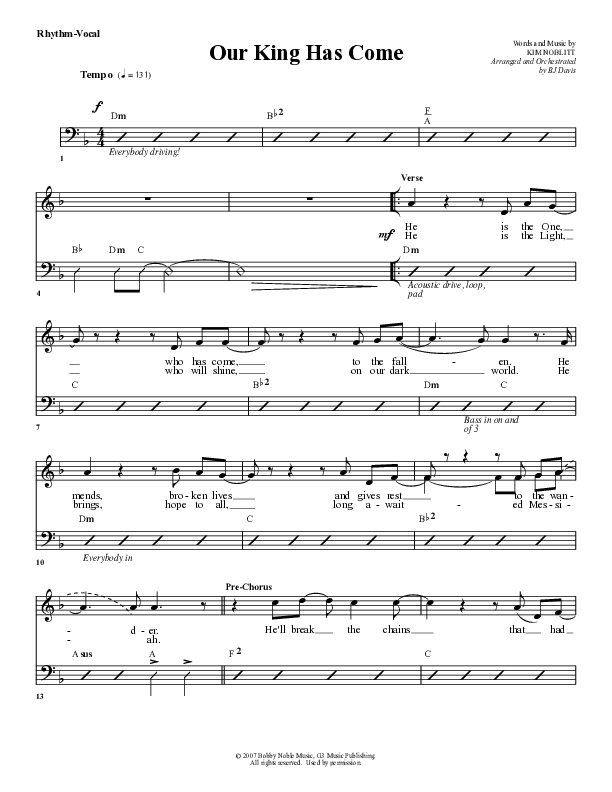 Our King Has Come Rhythm/Vocal (G3 Worship)