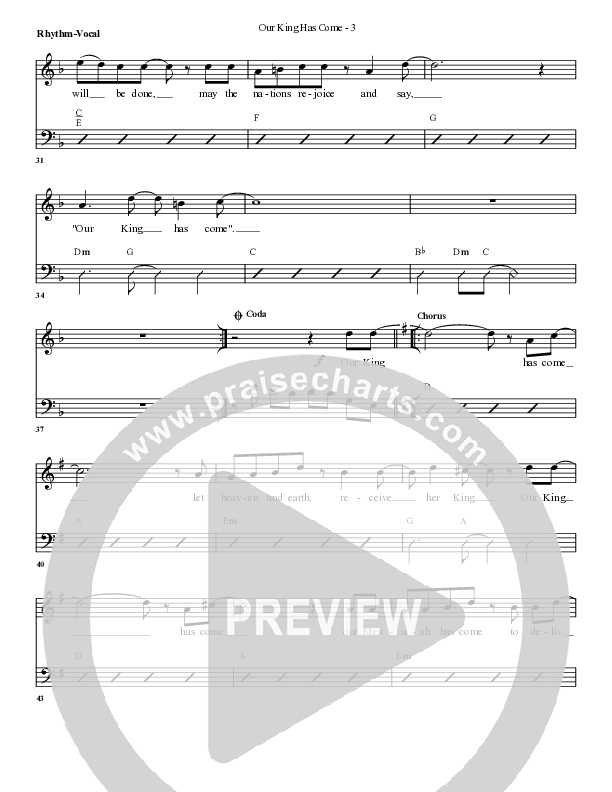 Our King Has Come Rhythm/Vocal (G3 Worship)