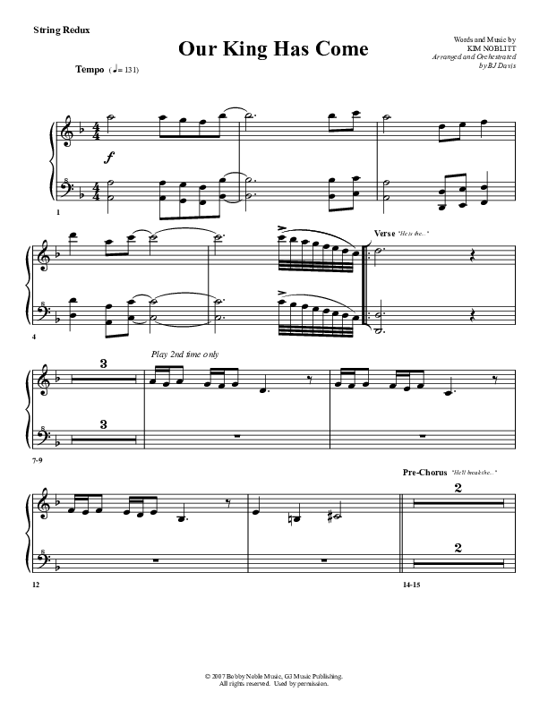 Our King Has Come Synth Strings (G3 Worship)