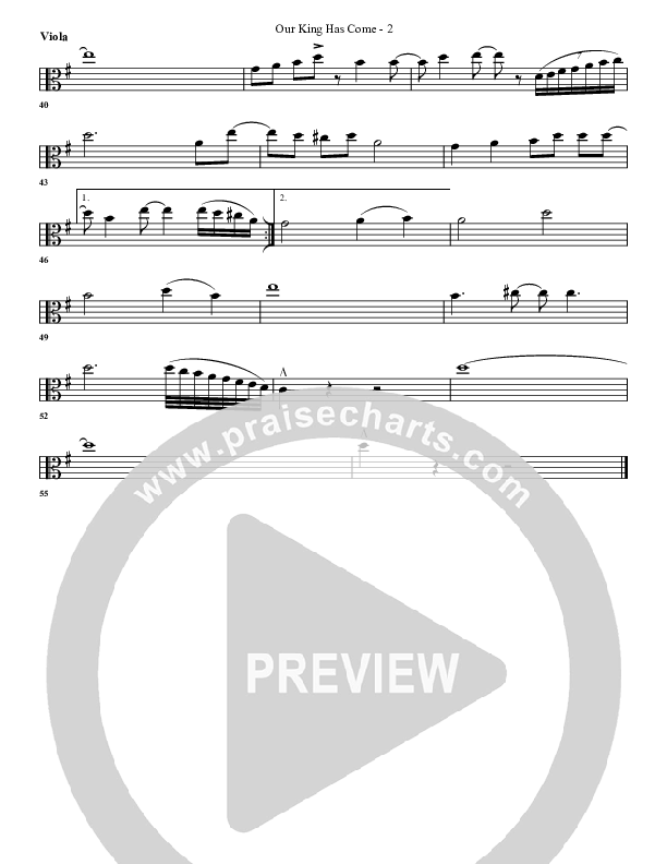 Our King Has Come Viola (G3 Worship)