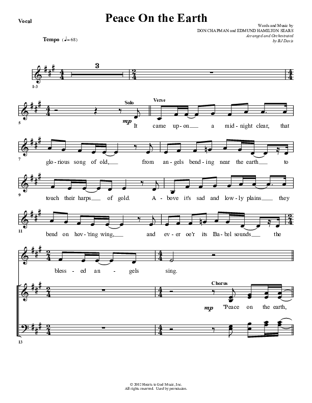 Peace On Earth Choir Sheet (G3 Worship)