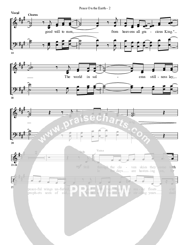 Peace On Earth Choir Sheet (G3 Worship)