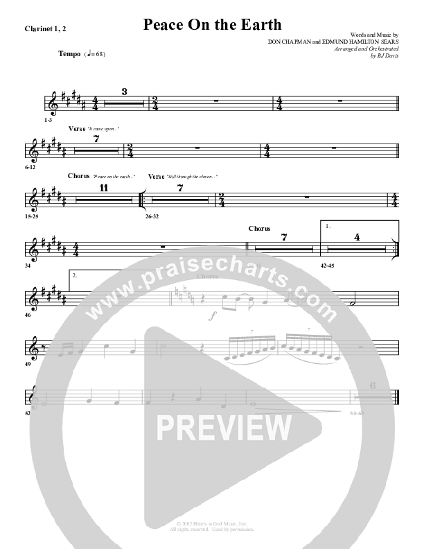 Peace On Earth Clarinet 1/2 (G3 Worship)