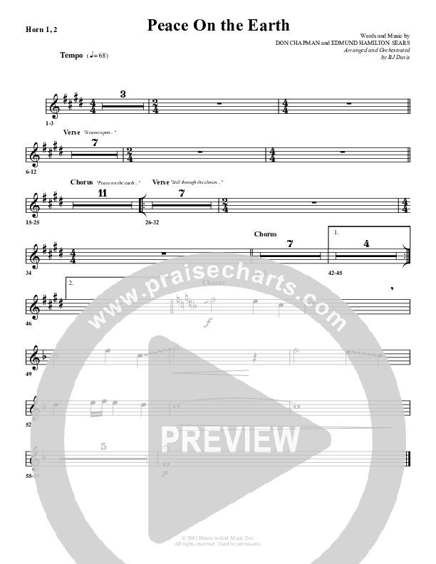 Peace On Earth French Horn 1/2 (G3 Worship)