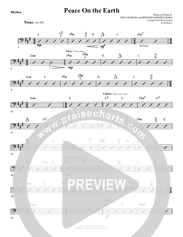 Peace On Earth Rhythm Chart (G3 Worship)
