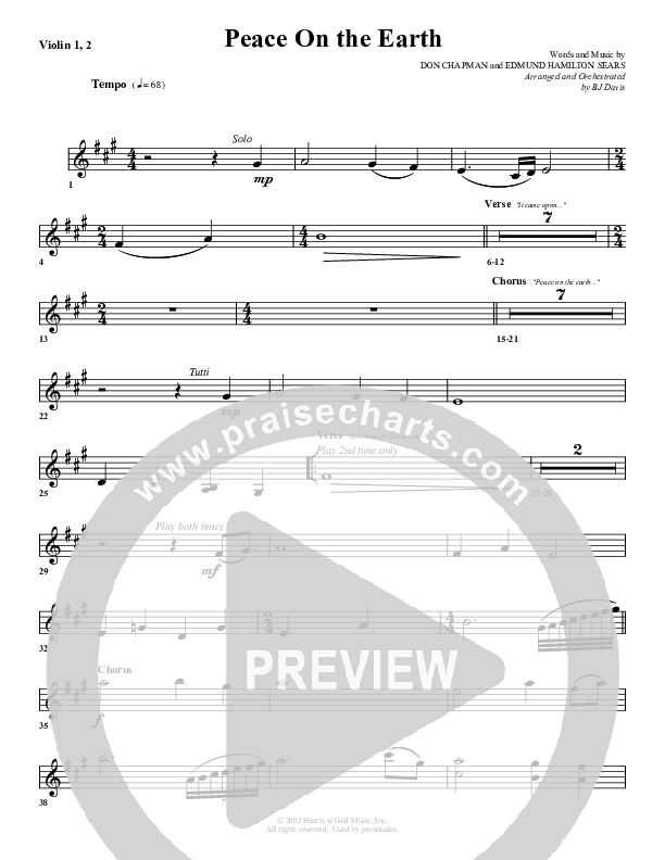 Peace On Earth Violin 1/2 (G3 Worship)