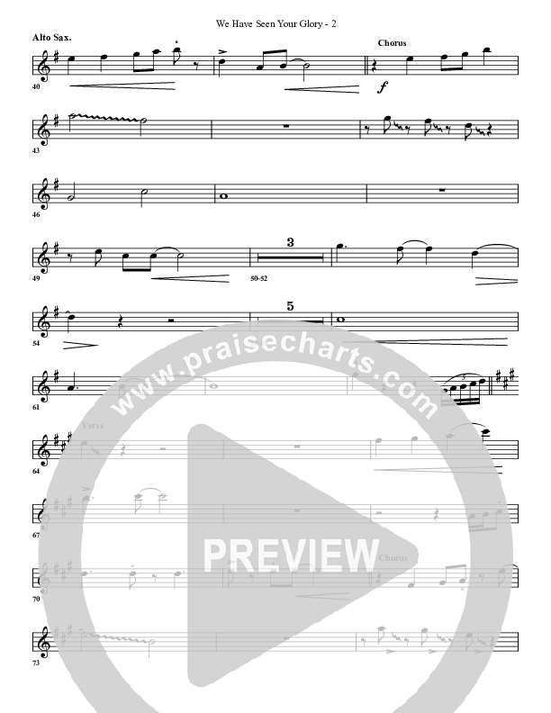 We Have Seen Your Glory Alto Sax (G3 Worship)