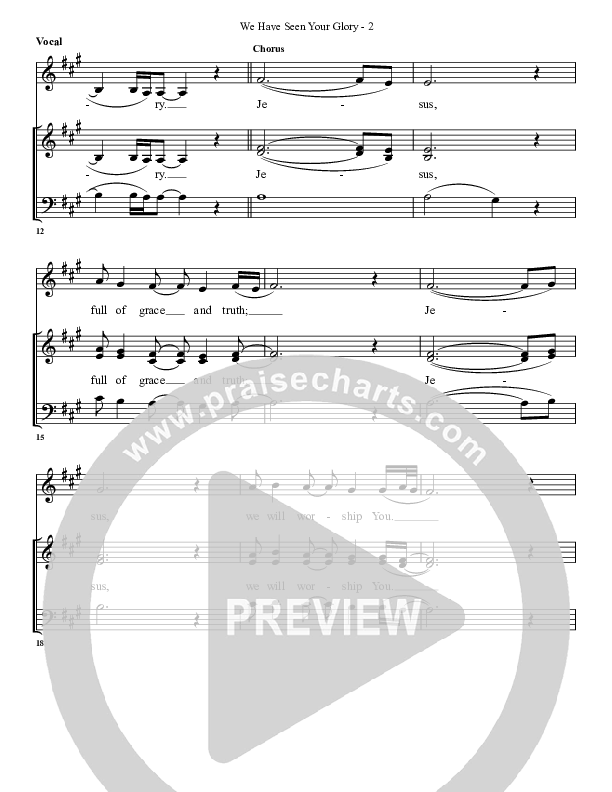 We Have Seen Your Glory Choir Sheet (G3 Worship)
