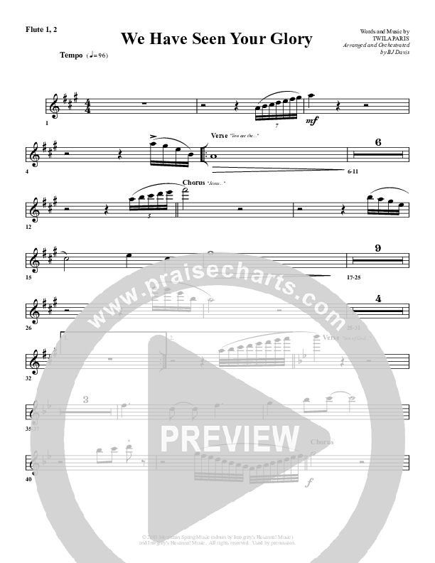 We Have Seen Your Glory Flute 1/2 (G3 Worship)
