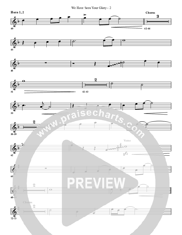 We Have Seen Your Glory French Horn 1/2 (G3 Worship)