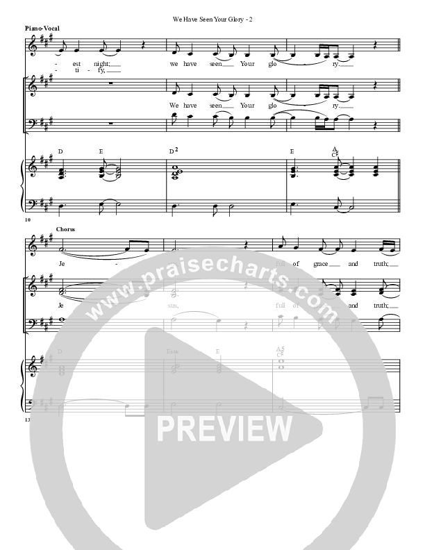 We Have Seen Your Glory Piano/Vocal (G3 Worship)