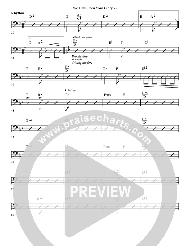 We Have Seen Your Glory Rhythm Chart (G3 Worship)
