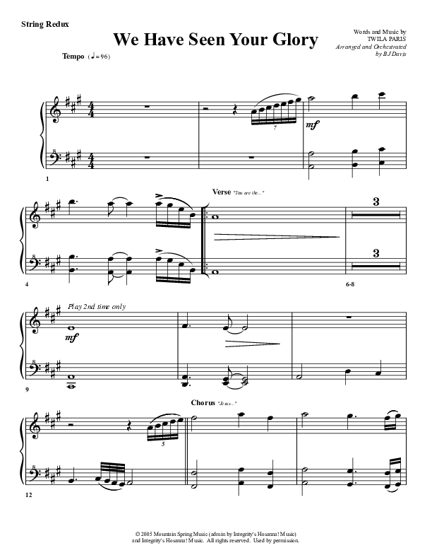 We Have Seen Your Glory Synth Strings (G3 Worship)