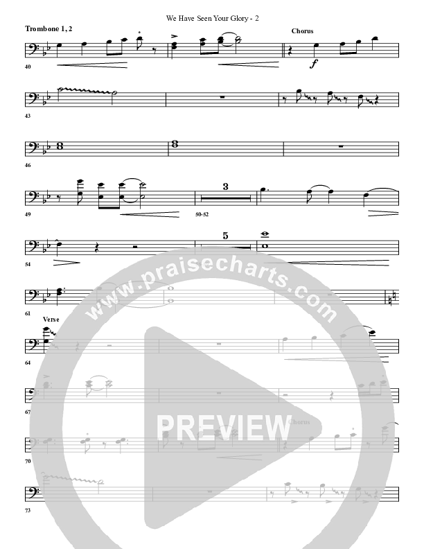 We Have Seen Your Glory Trombone 1/2 (G3 Worship)