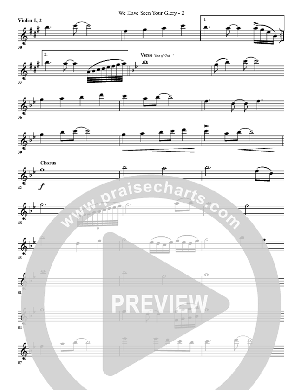 We Have Seen Your Glory Violin 1/2 (G3 Worship)