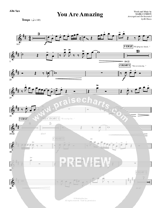 You Are Amazing Alto Sax (G3 Worship)