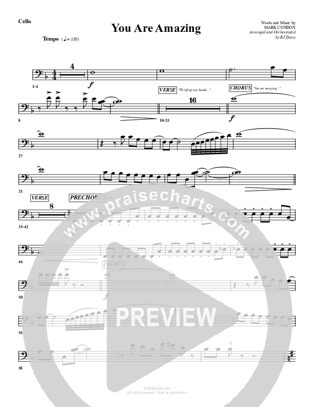 You Are Amazing Cello (G3 Worship)