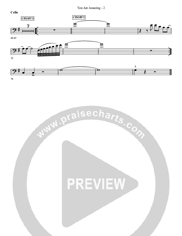 You Are Amazing Cello (G3 Worship)