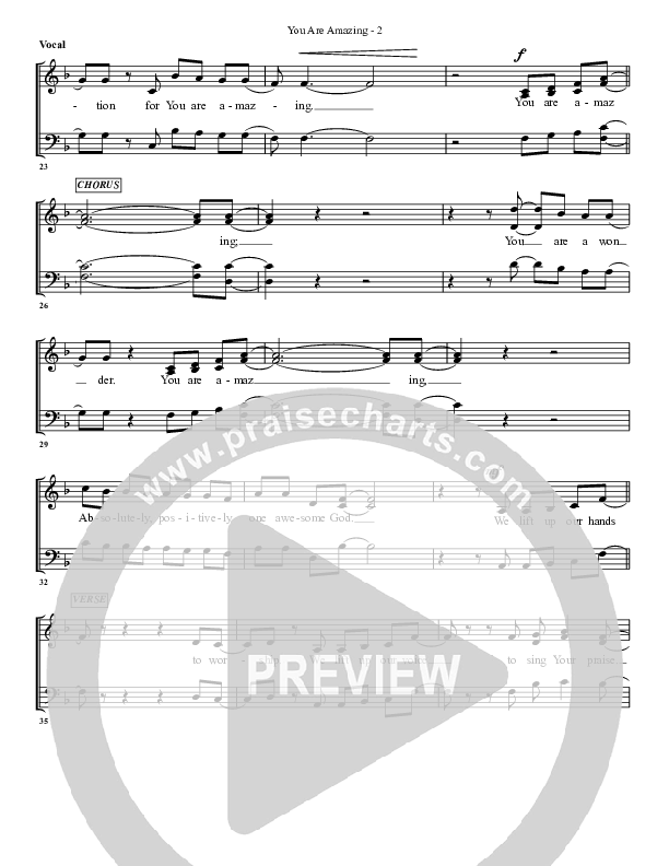You Are Amazing Choir Sheet (G3 Worship)