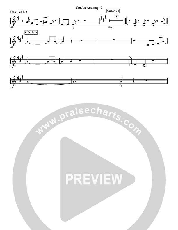 You Are Amazing Clarinet 1/2 (G3 Worship)