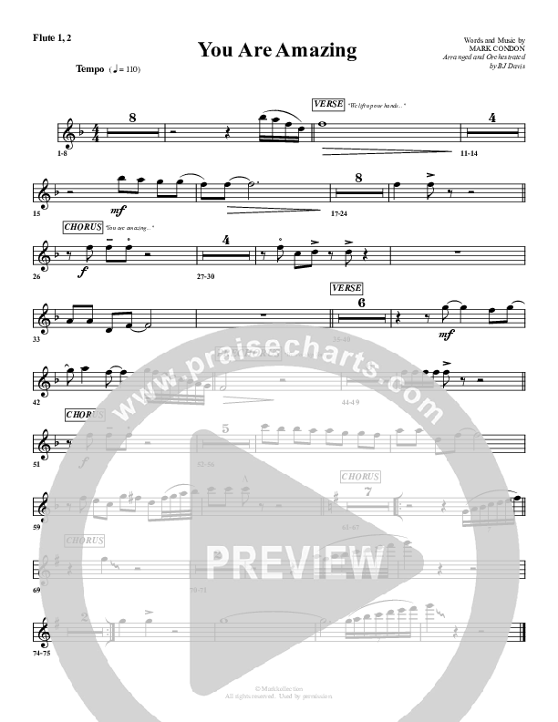 You Are Amazing Flute 1/2 (G3 Worship)