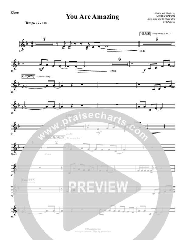 You Are Amazing Oboe (G3 Worship)