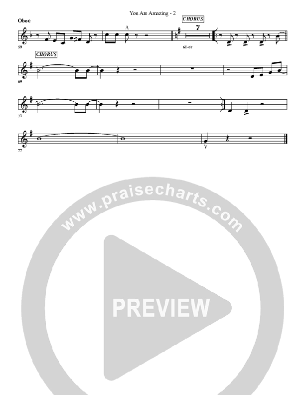 You Are Amazing Oboe (G3 Worship)