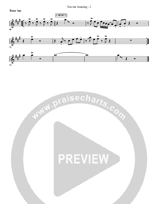 You Are Amazing Tenor Sax 2 (G3 Worship)