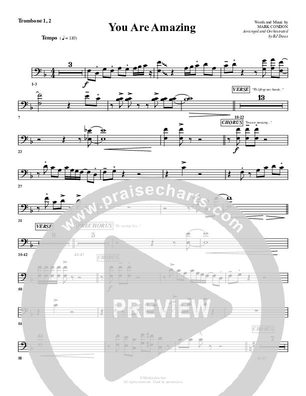 You Are Amazing Trombone 1/2 (G3 Worship)