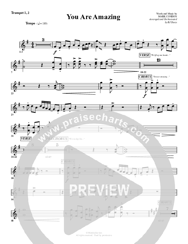 You Are Amazing Trumpet 1,2 (G3 Worship)