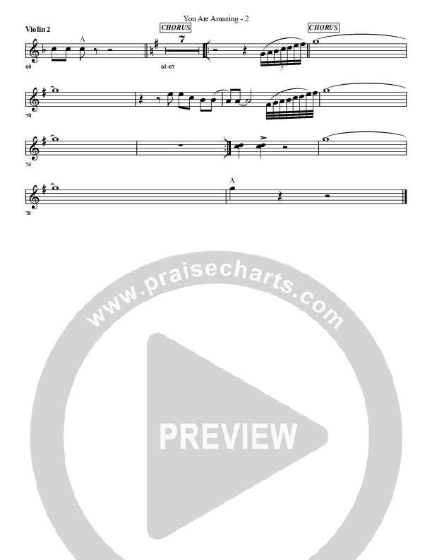 You Are Amazing Violin 2 (G3 Worship)