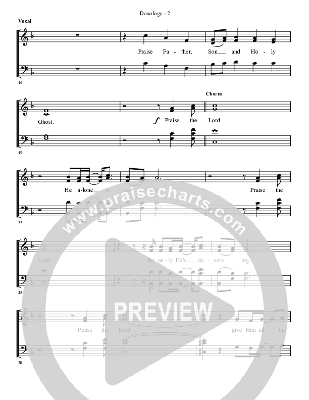 Doxology Choir Sheet (G3 Worship)