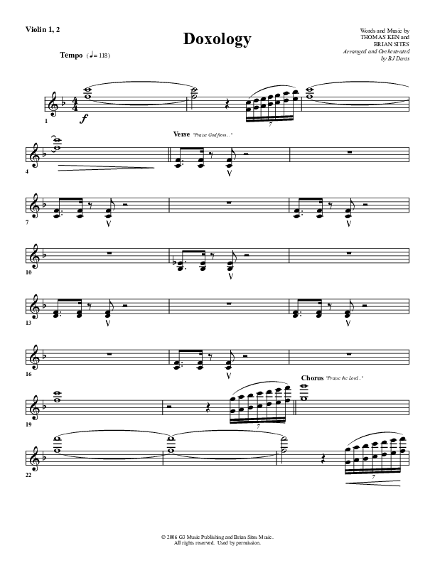 Doxology Violin 1/2 (G3 Worship)