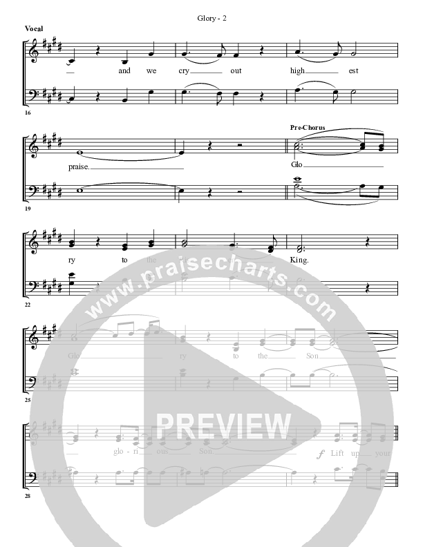 Glory Choir Sheet (G3 Worship)