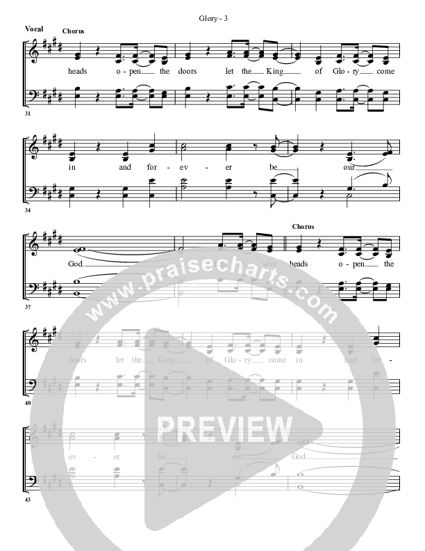 Glory Choir Sheet (G3 Worship)