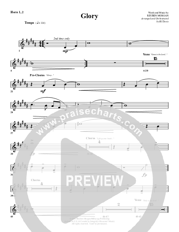 Glory French Horn 1/2 (G3 Worship)
