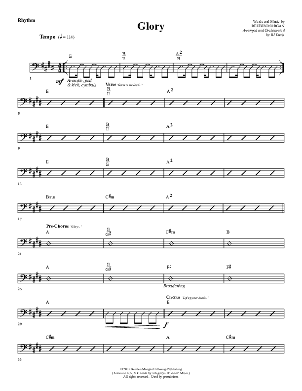Glory Rhythm Chart (G3 Worship)