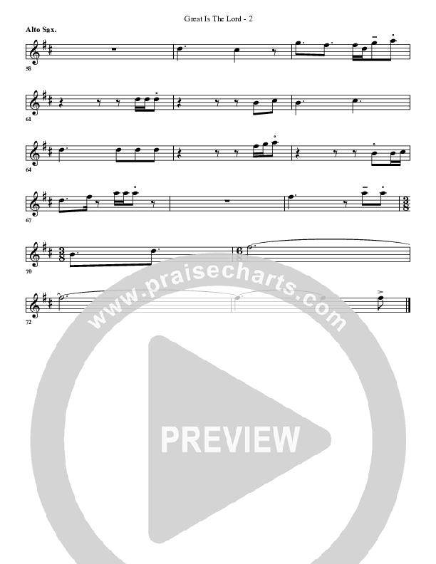 Great Is The Lord Alto Sax (G3 Worship)