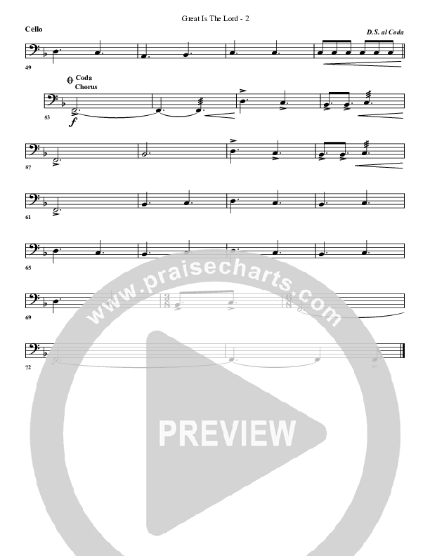 Great Is The Lord Cello (G3 Worship)