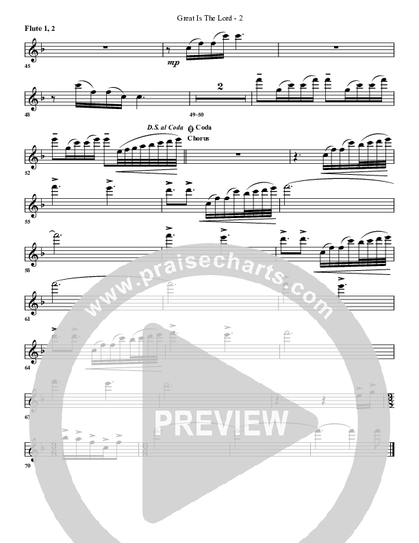 Great Is The Lord Flute 1/2 (G3 Worship)
