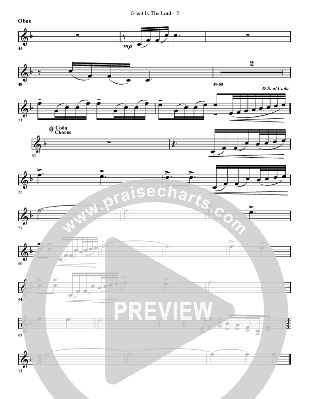 Great Is The Lord Oboe (G3 Worship)