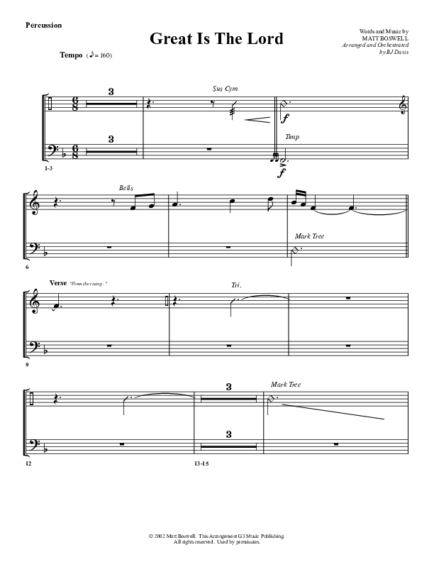 Great Is The Lord Percussion (G3 Worship)