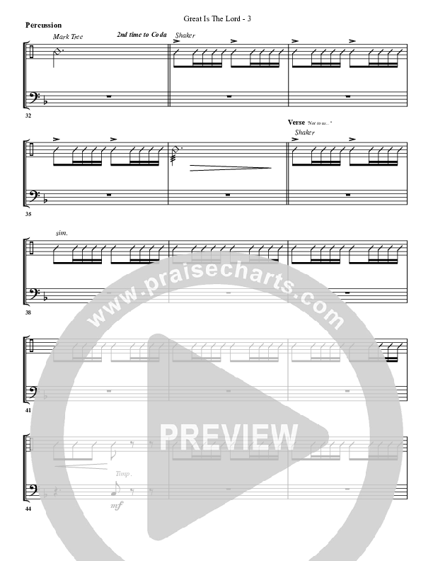 Great Is The Lord Percussion (G3 Worship)