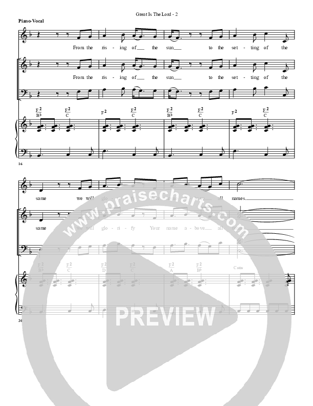 Great Is The Lord Lead & Piano (G3 Worship)