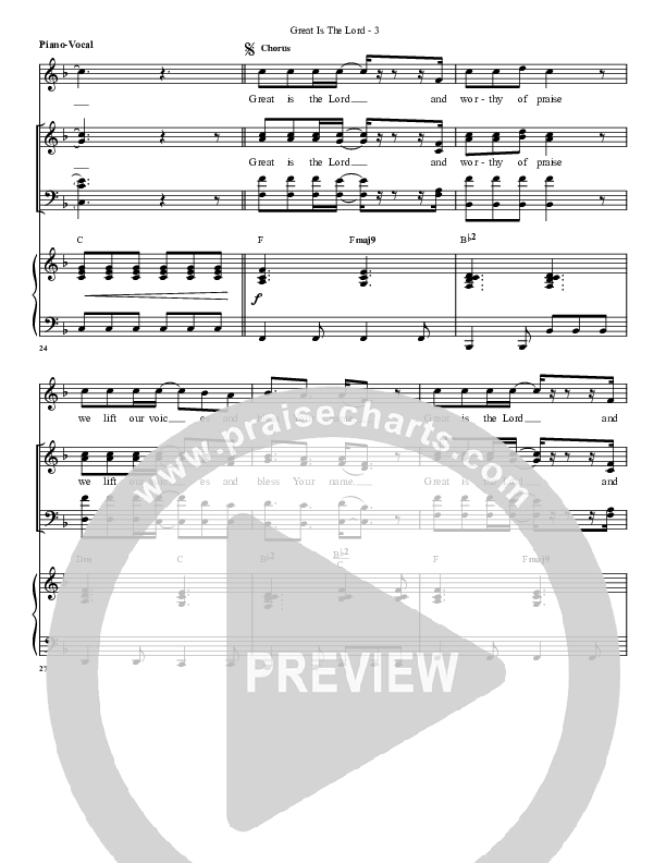 Great Is The Lord Lead & Piano (G3 Worship)